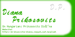diana prikosovits business card